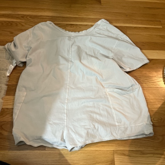 Free People Hot Shot Tee Romper light grey color - Picture 3 of 5